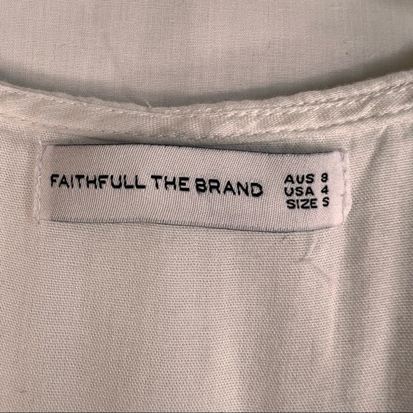 FAITHFUL The BRAND Dija Mini Dress 100% Linen White LongSleeve Sz 4 S Lagenlook - Picture 8 of 12